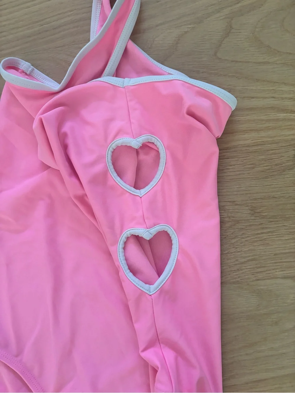 Girls' One-Shoulder Pink Swim Suit